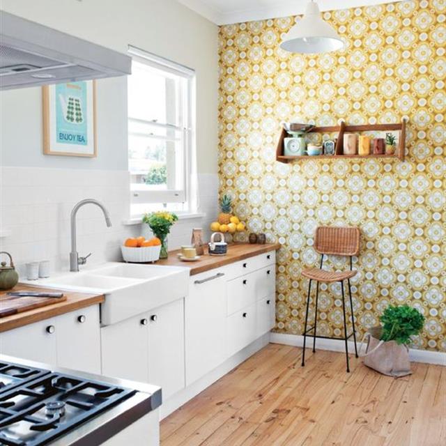 کاغذ دیواری آشپزخانه؛ انواع سبک، نصب و نحوه نگهداری